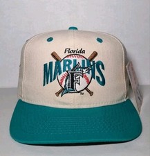 NWT Vintage 90s Florida Marlins Miami Apparel 1 Made In USA Hat Cap Snapback π₯