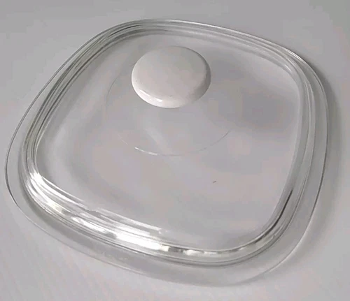 Pyrex P9C 1 Glass lid 9" square Replacement CorningWare 2 qt White Handle
