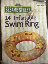 Big Bird Sesame Street 24" Inch Inflatable Swim Ring Pool Beach by Rand Vintage