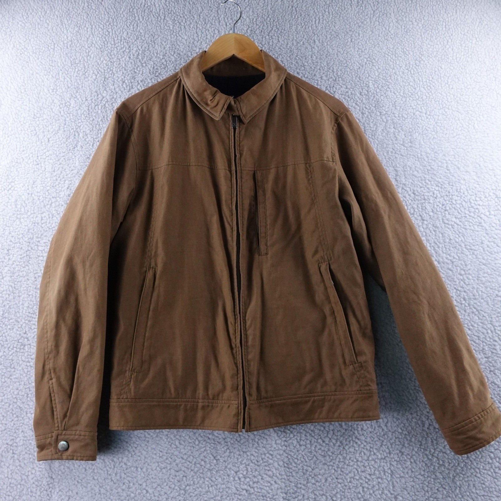 Zegna Sport Men Brown Bomber Quilt In Lined Canvas Zip Up Collared Jacket Size S