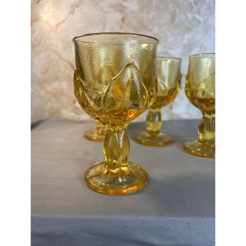 Tiffin Franciscan Cabaret Cornsilk Yellow Goblets~ Water Glasses~1970’s~Set of 4 - Picture 6 of 8