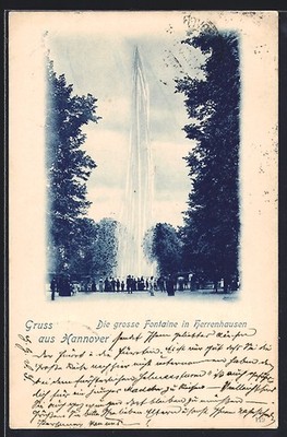 Ansichtskarte Hannover, Die grosse Fontaine in Herrenhausen 1898 