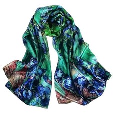 Women 100% Mulberry Silk Scarf 69×43 Inch Bl...