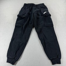 Nike Kids Fleece Cargo Joggers Black Sweatpants Youth Small Boys Girls Unisex
