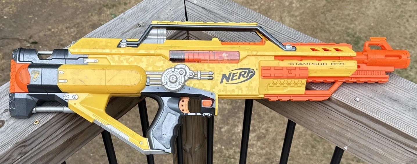 NERF N-Strike Stampede ECS Electronic Dart Blaster Gun Teste