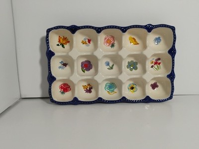 Pioneer Woman Stoneware Ceramic Celia 15 Egg Holder Dish
