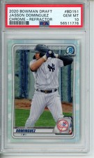 2020 Bowman Draft Jasson Dominguez #BD151 Chrome Refractor PSA 10 Gem Yankees
