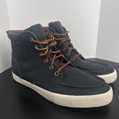 Polo Ralph Lauren Chukka Boots Mens 10.5 Blue Leather Hi Top Shoe Sneaker Tedd