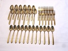 GOLD PLATED STAINLESS SPOONS,FORKS UNBRANDED