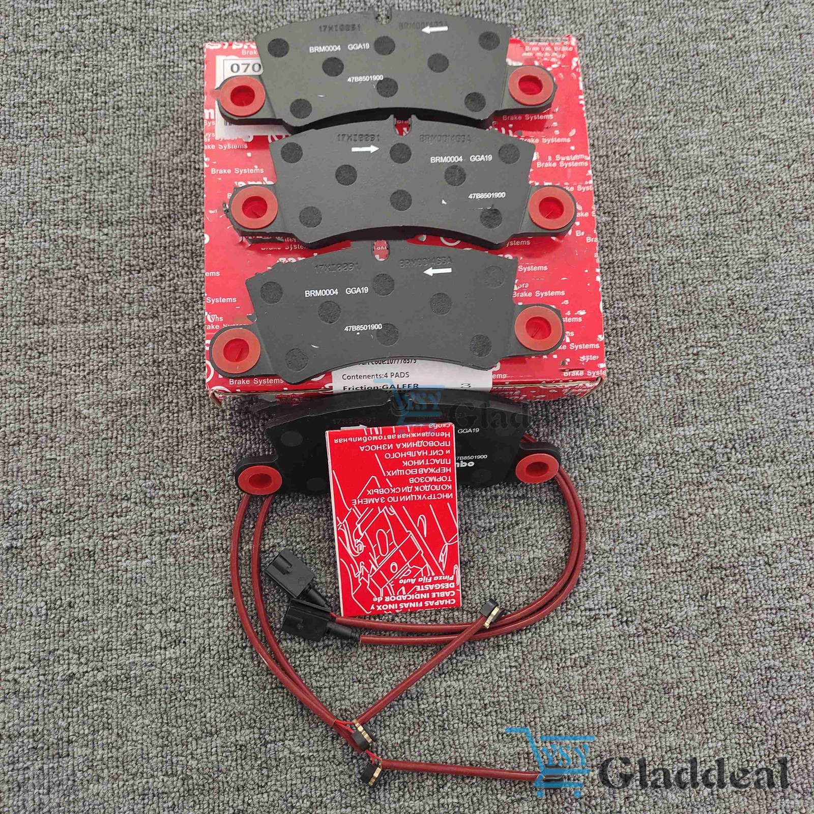 Rear Brake Pad Kit With Brake Sensor Fit 70003759 Ferrari 488, F8, F12 , 812