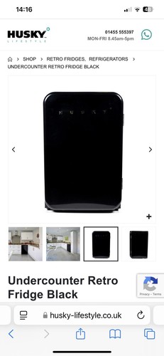 HUS-RETRO130-BLK-HY 108L BLACK BN HUSKY RETRO UNDERCOUNTER FRIDGE COOLER - Picture 3 of 4
