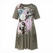 38c2 TOKUKO 1er VOL Tokukopulumievol short sleeve dress knee length Used AYAN-0