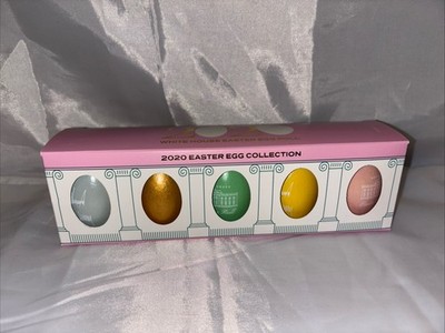 2020 Official Donald J. Trump The White House Easter Egg Roll Wooden 5 Egg Set