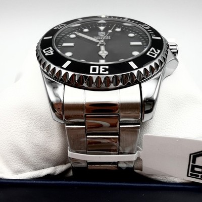 NEW MONTRES PRESTIGE x INVICTA Men's Submariner Black Diver Bezel Watch XL 42MM