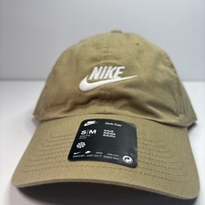 Nike Club Unstructured Futura Wash Cap Khaki White Hat Size S/M FB5368 297
