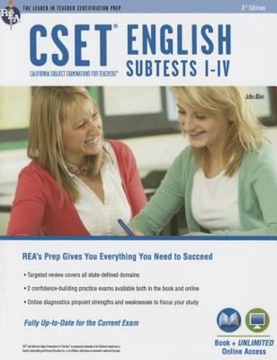 CSET English Subtests I-IV Book + Online Paperback John, REA Edit