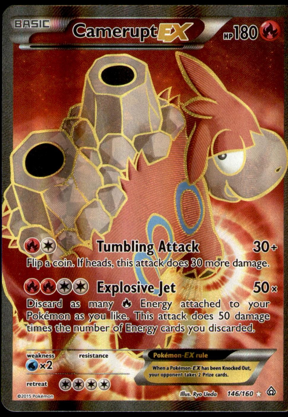 Camerupt EX 146/160 Ultra Rare Primal Clash Pokemon Near Mint