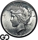 1927 Peace Dollar, Cartwheel Lustrous Gem BU++
