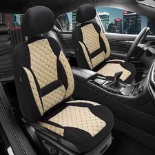 2x Sitzbezüge passend für Toyota Land Cruiser J12 ab 2002-2009 in Schwarz-Beige