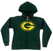 Green Bay Packers Hoody Distressed Logo Hooded Sweatshirt Women's S NFL Hoodie
