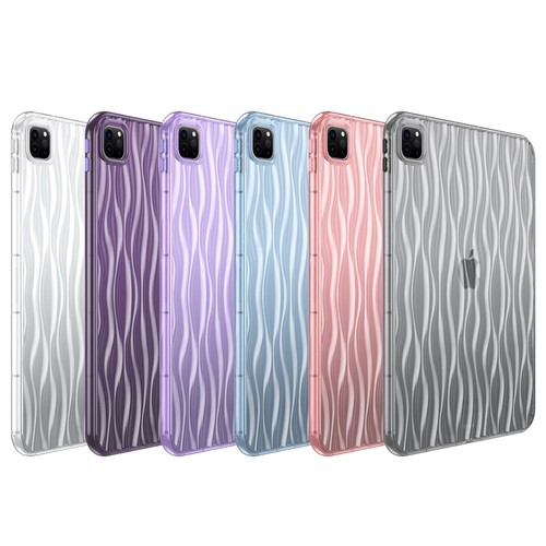 Clear 3D Wave Tablet Case For Apple iPad 2 3 4 5 6 7 8 9 Air Mini 9.7" 10.2" 11" - Picture 11 of 36
