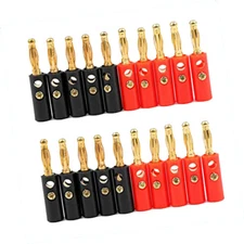 20Pcs or 10 Pairs Banana Plugs Gold Plated Pin Speaker Wire Test Equipt, Ham 10X
