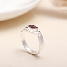 Crown Chakra Amethyst Stone 925 Sterling Silver New Statement Prong Ring Jewelry