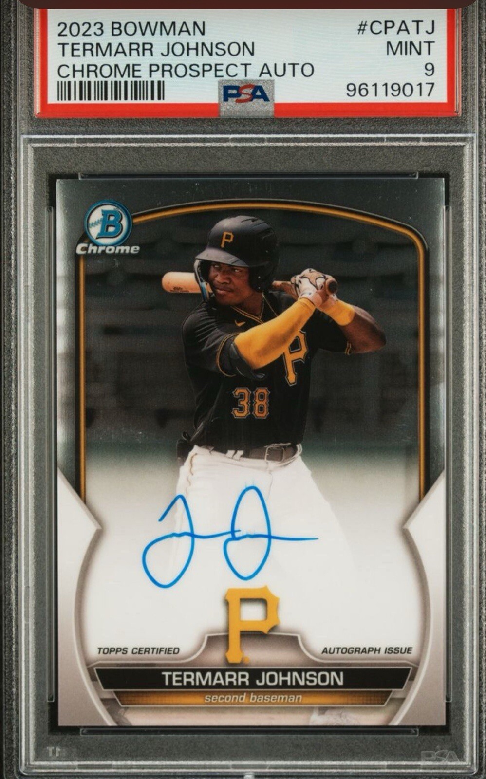 2023 Bowman Chrome Prospect Autographs #CPA - TJ Termarr Johnson (AU RC) PSA 9