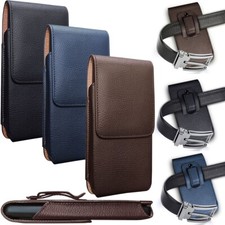 For Samsung Galaxy S8 S9 Plus Vertical Leather Belt Clip Loops Carry Case Cover