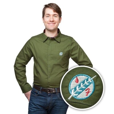 boba fett dress shirt BOBA FETT Star Wars ThinkGeek WeLoveFine Green Dress Shirt Men's XXL
