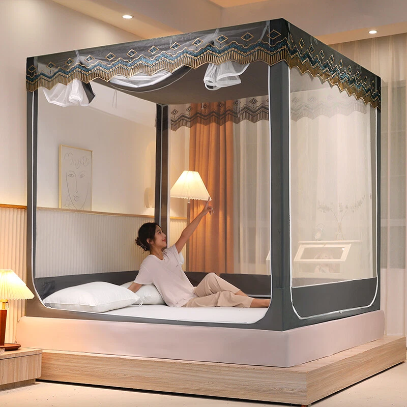 three doors bed netting with frames Chinese mosquito net for