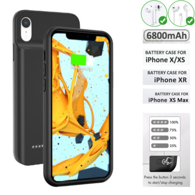 6800mAh Battery Charger Protector Case Power Bank Cover For iPhone X/XS/Max/XR