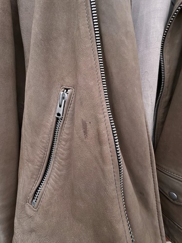 All Saints Mens ELWICK Leather Biker Jacket MEDIUM Brown Bomber AllSaints Milo - Picture 14 of 22