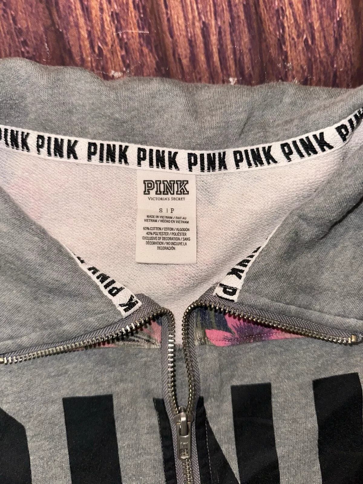 victoria-secret-vs half zip tropical dog logo hoodie