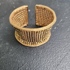 Twisted Gold Tone Cuff Bracelet Bohemian Boho Style Fashion Jewelry