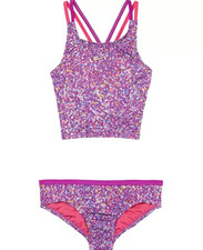 Nike L66134 Girl's Pixel Party Spiderback Bikini Set Size XL 13-15 Yrs 