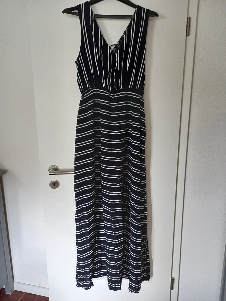 Maxikleid Kleid von Solitaire Gr. 38 blau weiß Neu  - Bild 3 von 4