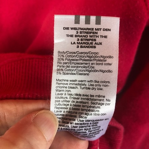 Adidas Solid Red Pullover Hoodie Sweatshirt Unisex Youth Size L - Picture 6 of 9