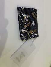 Image of Ted Baker New Leather Oyster Credit Card lID Holder Black/Printed