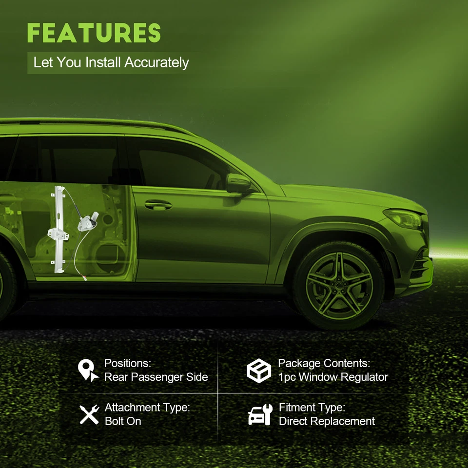 For 2003-2008 Honda Pilot Power Window Regulator Rear Right with Motor - Изображение 2 из 4