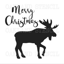 Winter STENCIL Merry Christmas Moose for Signs Canvas Pillows Holiday