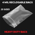 Clear Reclosable Zip Top Lock Poly Bags 4 Mil Plastic Seal Zipper Baggies Mini