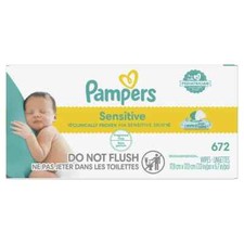 Pampers Sensitive Baby Wipes 8X Flip-Top Packs 672 Wipes Select for More Option