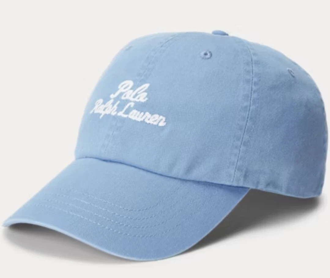 Polo Ralph Lauren Classic Mens Hat Cap Cotton Blue Logo Designer MSRP 