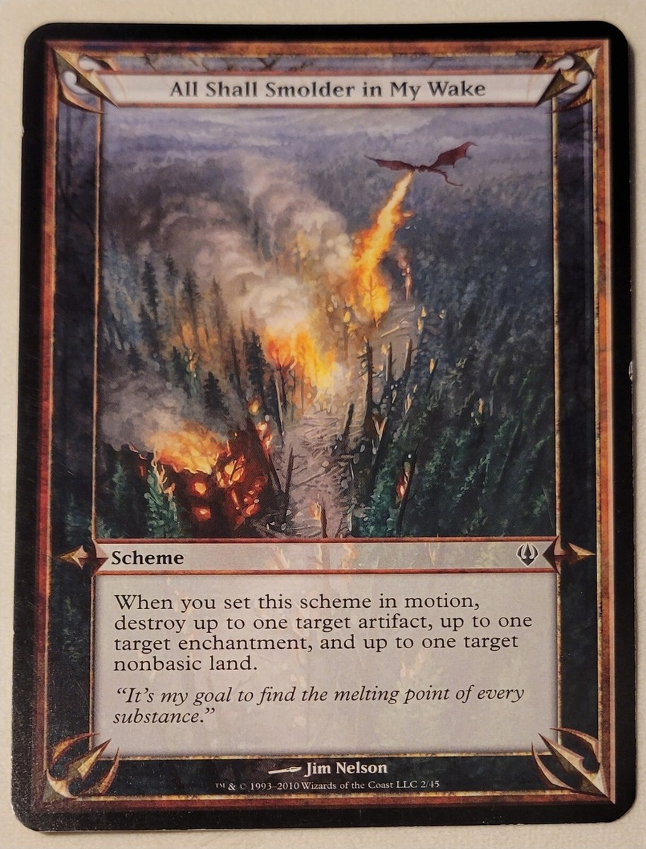 All Shall Smolder in My Wake Magic The Gathering Archenemy Schemes Special  MTG