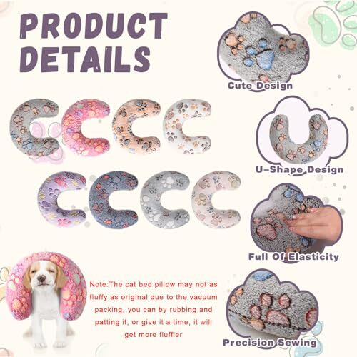 8 Pcs Cat Pillow for Indoor Cats Soft Cat Bed Pillow Fluffy Pet Calming Large - Picture 4 of 8