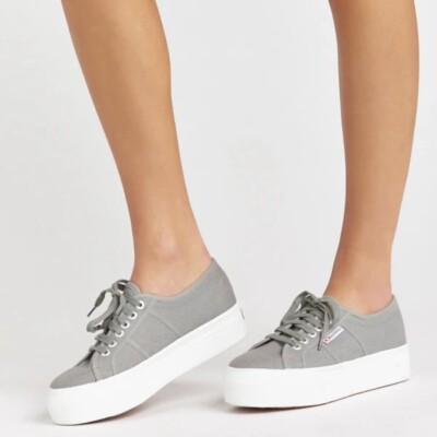 Superga 2790 ACOTW Grey Sage Platform Sneakers S0001L0 Size