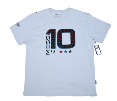 サイン入り Hard Rock x Messi 10 Adult Fit T-Shirt Grey Crew Neck Short Sleeve