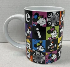 Minnie Mouse Coffee Mug White Multi Square Disney Jerry Leigh Snapshots Letters
