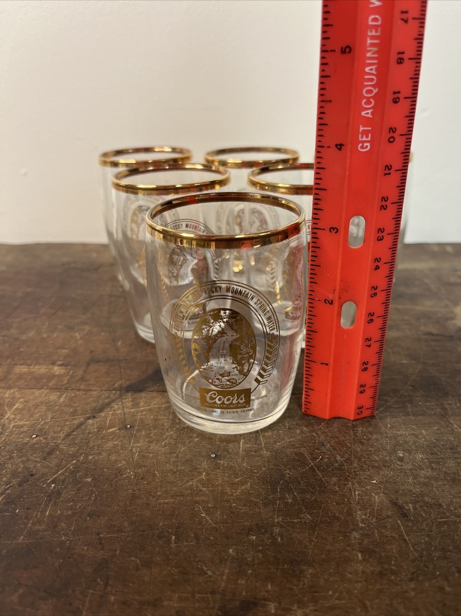 VINTAGE (6) COORS BEER - BARREL 5 Oz. CHASER/TUMBLER TASTING